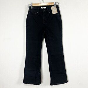 Madewell The Petite Curvy Kickout Crop Jean NO184 Black Rinse Wash Size 25 P NEW